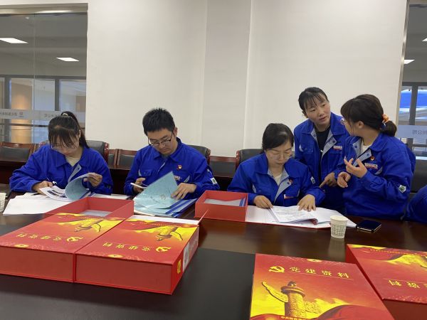 4月18日，制氣車間黨支部與質(zhì)量監(jiān)督檢驗部黨支部在彬州公司會議室開展對標(biāo)交流活動。查閱制氣車間黨支部黨建臺賬畫面。.jpg